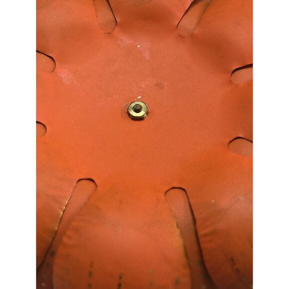 Metal Lotus Flower Candle Holder Handcrafted Orange - Picture 4 of 6